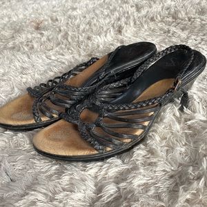 Sofft, sandals, size 8, black leather,